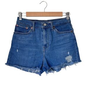 LEVI'S High Rise Denim Blue Jeans Distressed Cut Off Summer Shorts Size 29